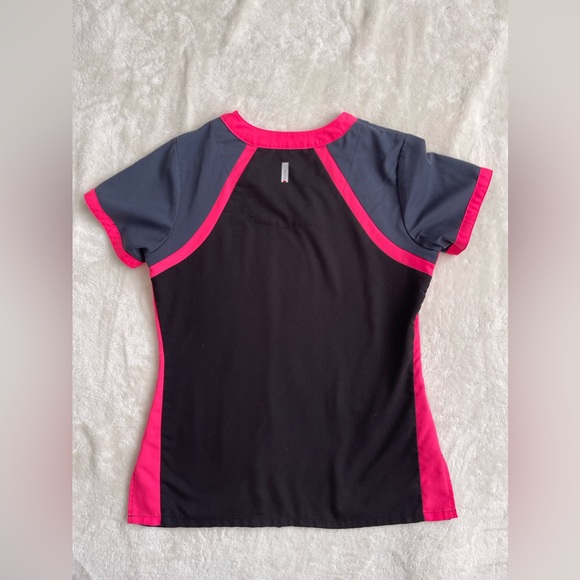 Grey’s Anatomy Active Scrub Top Black/Pink SMALL - Picture 6 of 7